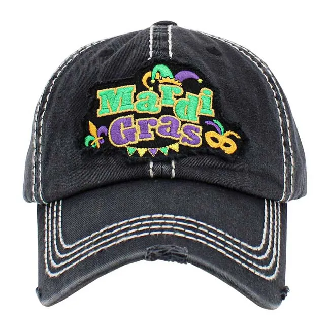 Mardi Gras Message Vintage Baseball Cap