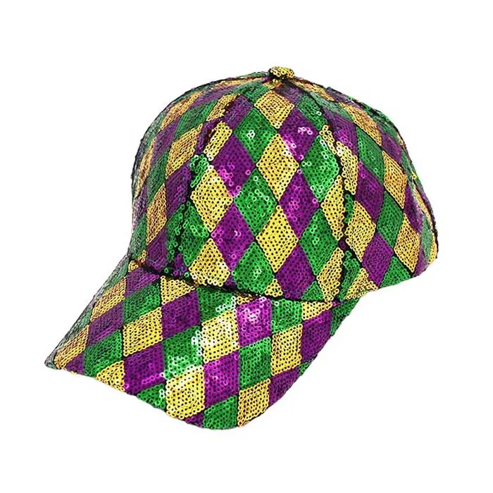 Mardi Gras Sequin Baseball Cap