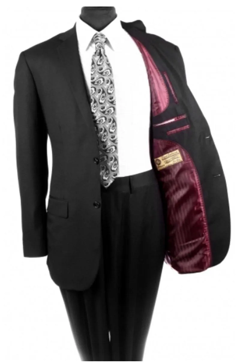 Men's  2-PC Wool Suit Regular Fit-Black