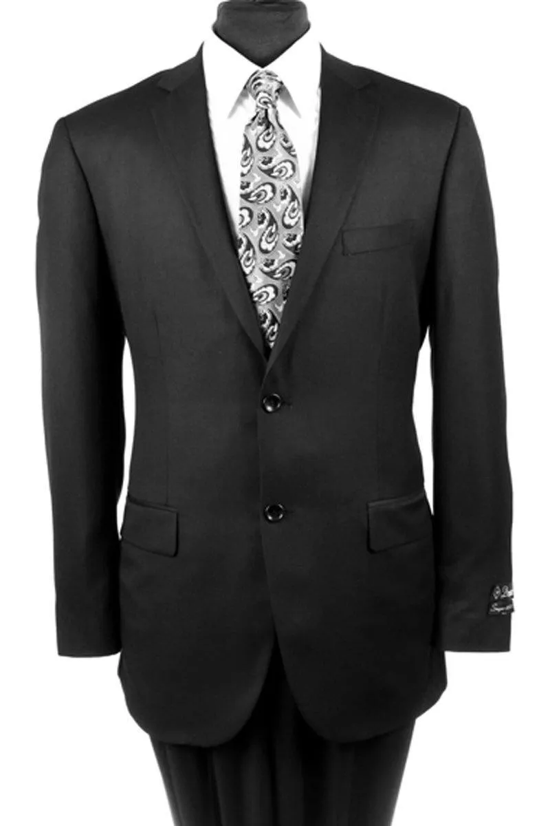 Men's  2-PC Wool Suit Regular Fit-Black