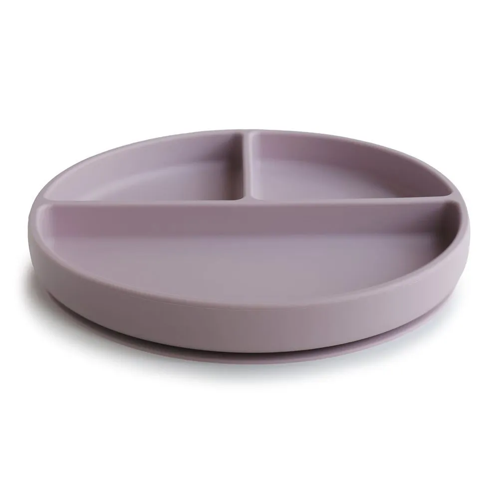 Mushie Silicone Divided Suction Plate - Soft Lilac