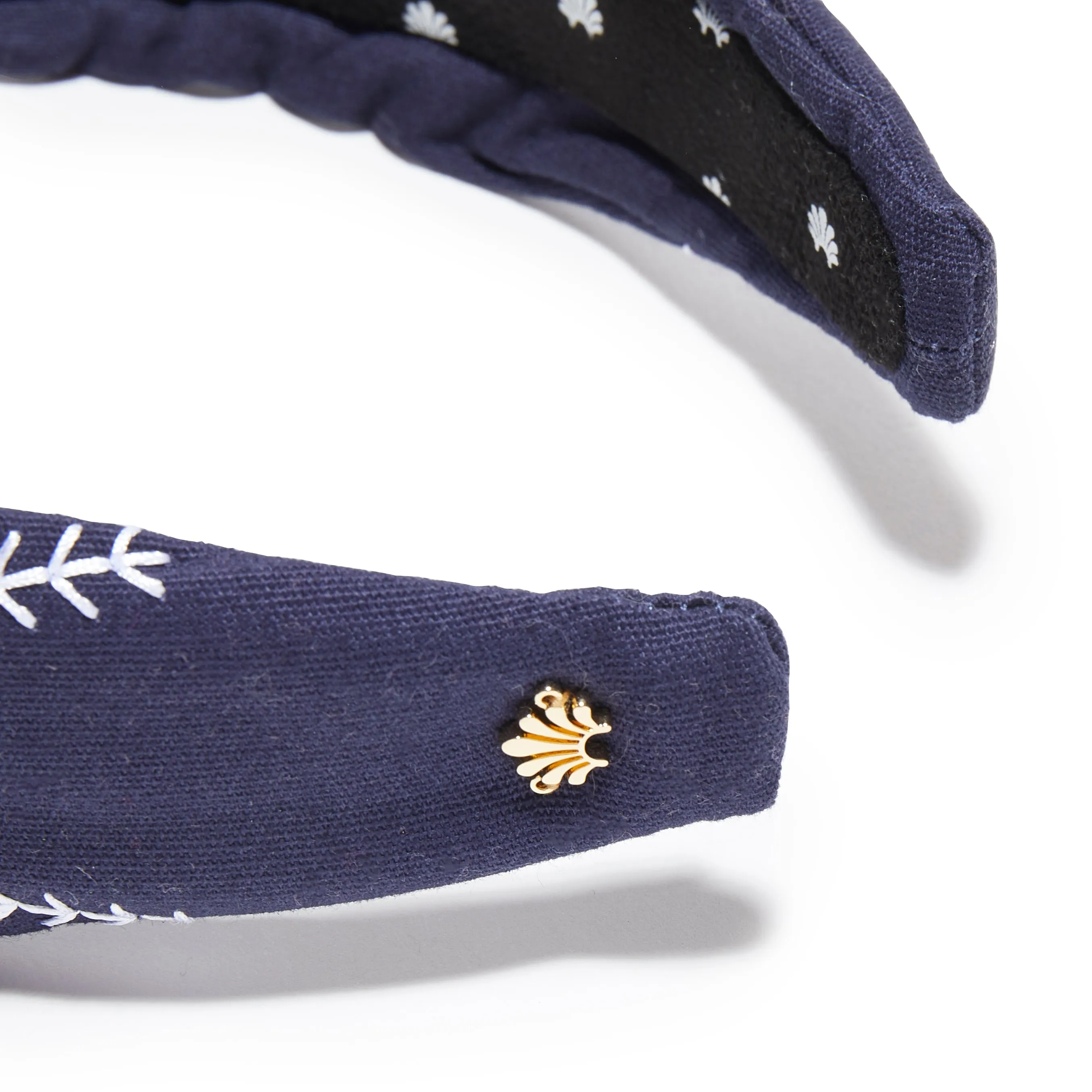 NAVY NY YANKEES EMBROIDERED KNOTTED HEADBAND