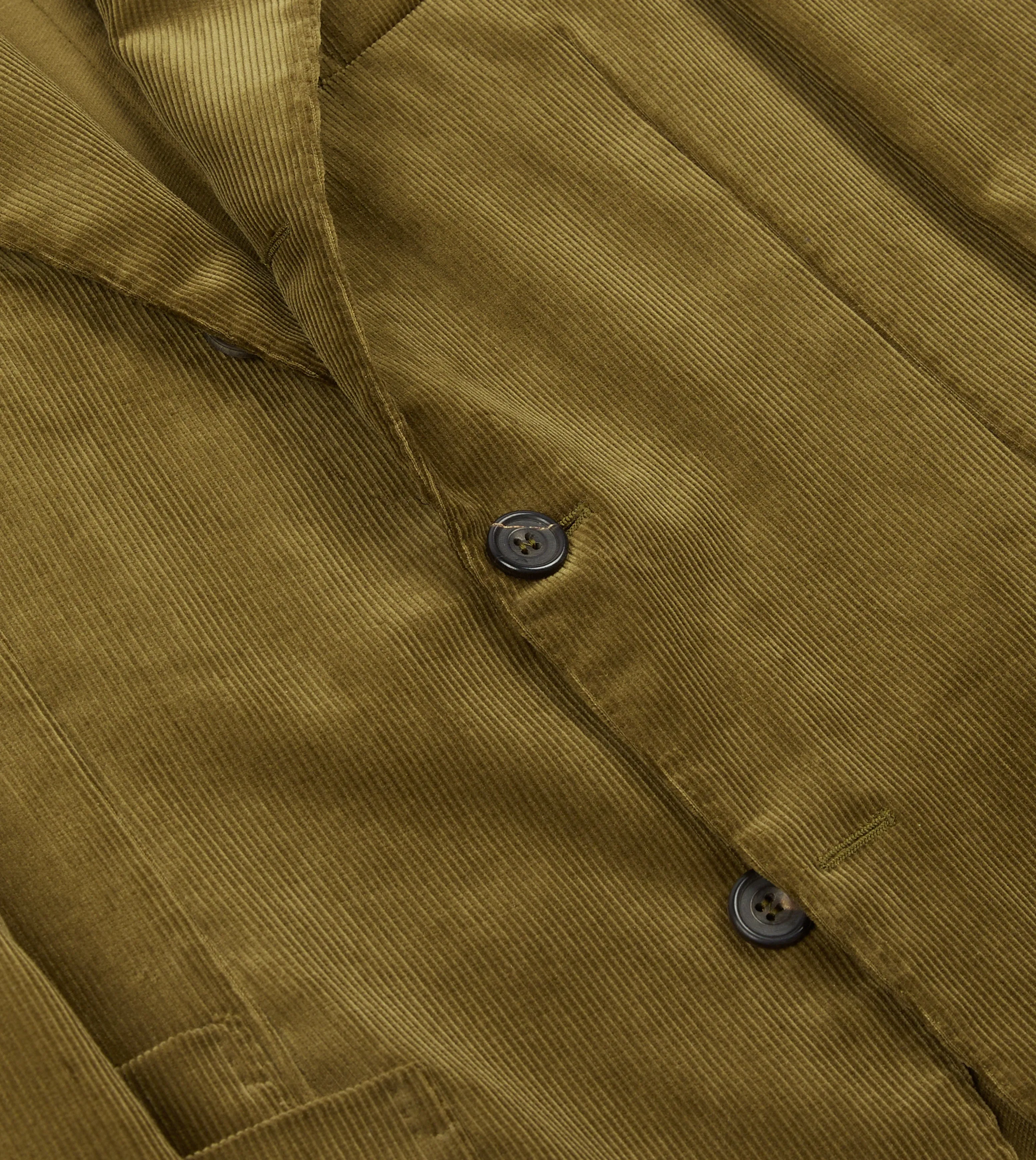 Olive Green Mid-Wale Cotton Corduroy TailoredJacket