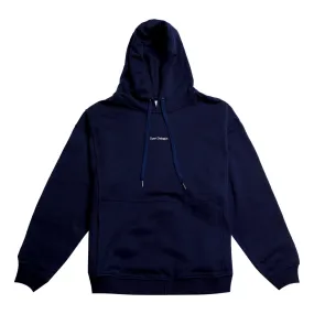 Optimized Mens Navy Hoodie with Open Dialogue Small Logo - Casual & Comfortable