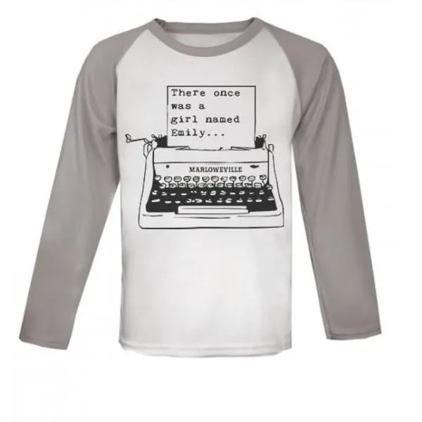 Personalised Typewriter Raglan Baseball Top