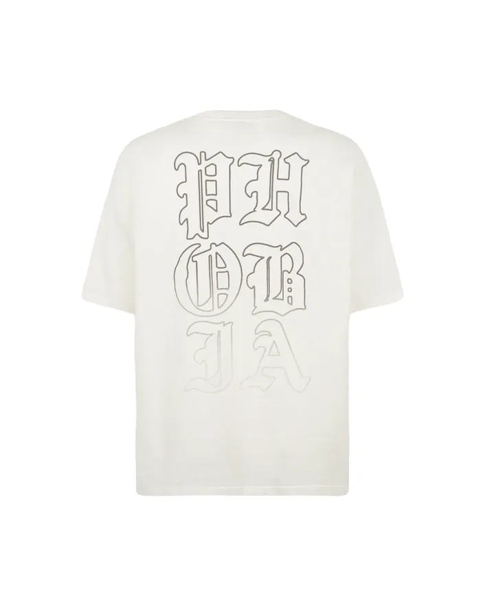 Phobia White unisex t-shirt with gray Demon Bite PH00198 mouth 