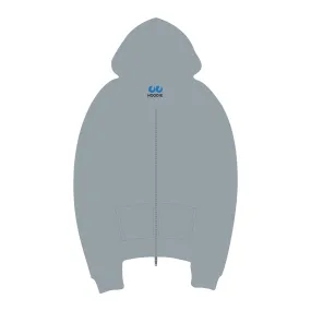 Plain Unisex Full Zip Hoodie