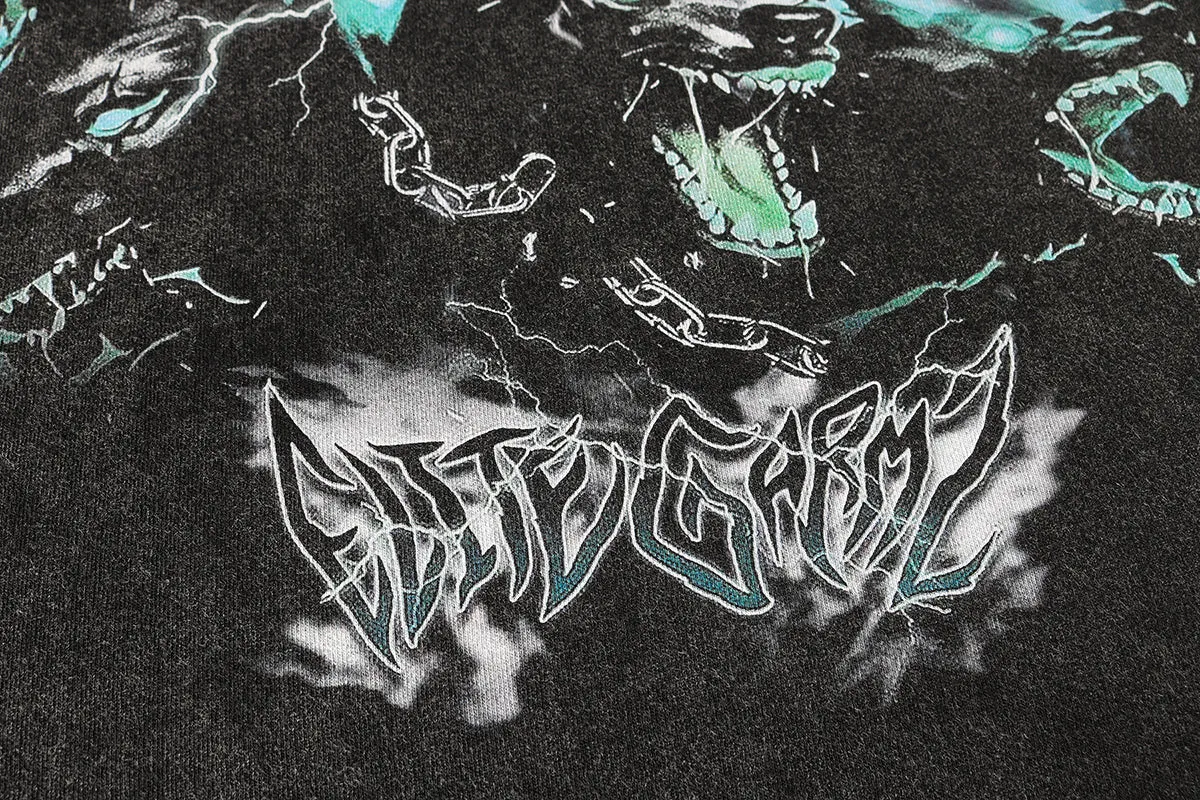 "HELL HOUND" AMERICAN VINTAGE DISTRESSED TEE