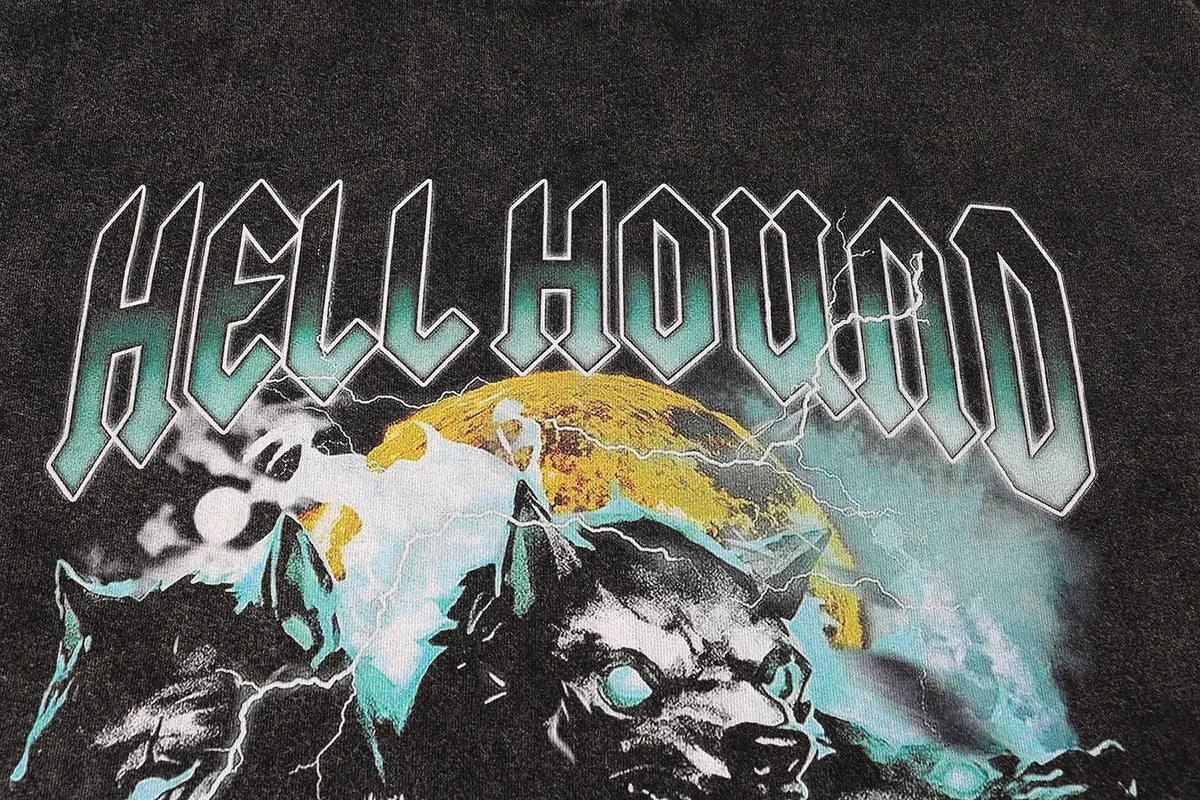 "HELL HOUND" AMERICAN VINTAGE DISTRESSED TEE