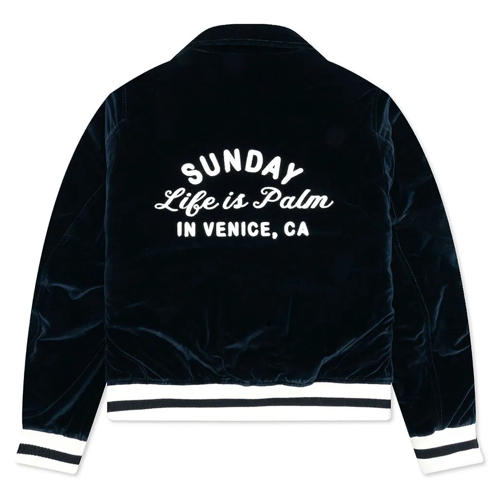 Sunday Baseball Jacket - Indigo/Off White