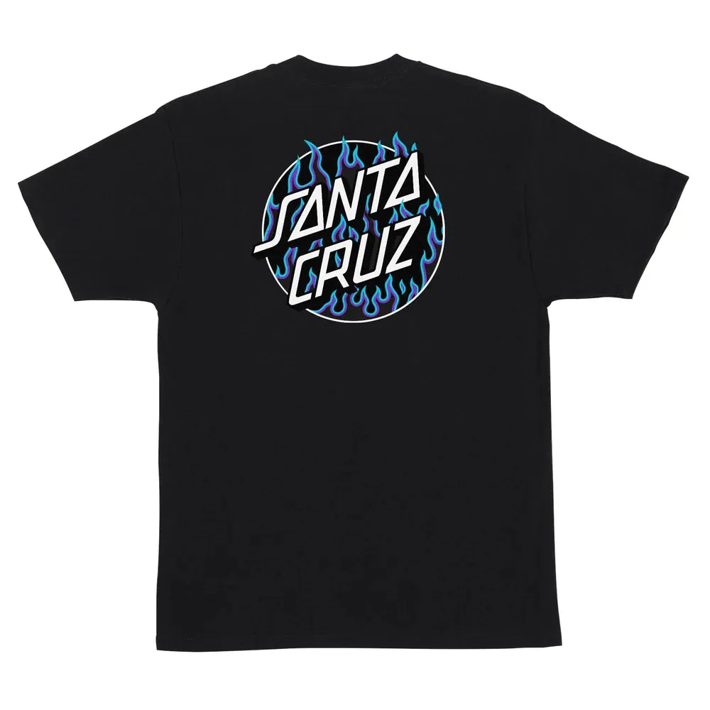 T-SHIRT SANTA CRUZ X THRASHER FLAME DOT SS BLACK