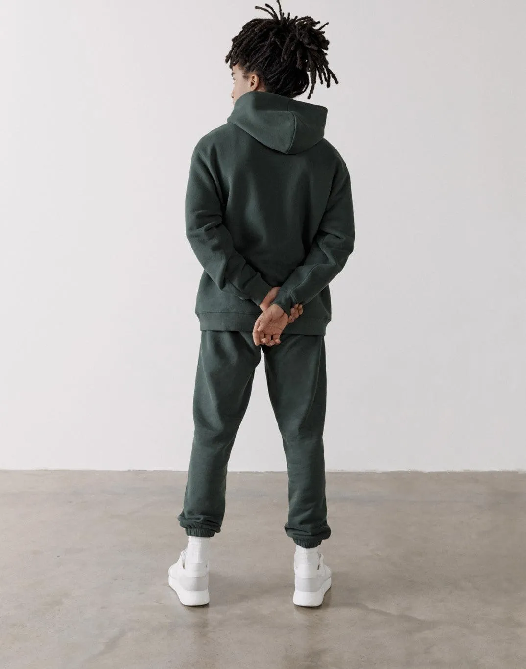 The Oversized Zip Hoodie in Earth Green