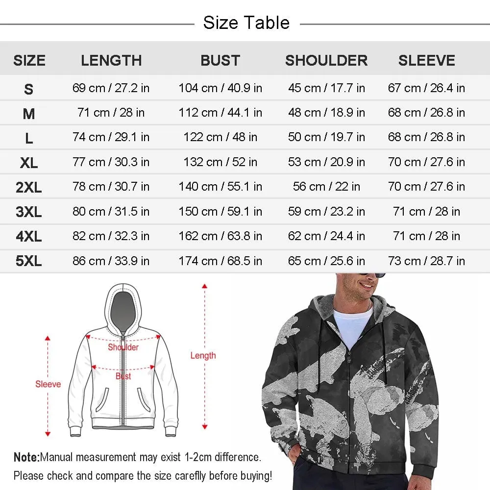 [Thick and Warm]Custom Face Brown Full Zip Hoodie Double Layer Fleece Thickened Jacket