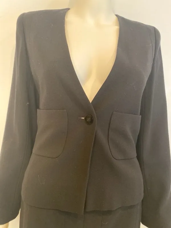 Vintage Chanel 98A, 1998 Fall black skirt suit FR 36