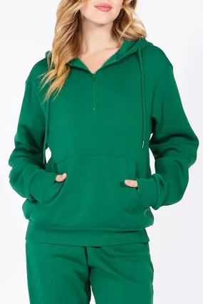 Women's  Casual 1/4 Zip Up Sweatshirts Fleece  Pullover Hoodie