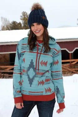 Women's Cruel Girl SOUTHWESTERN PRINT HOODIE